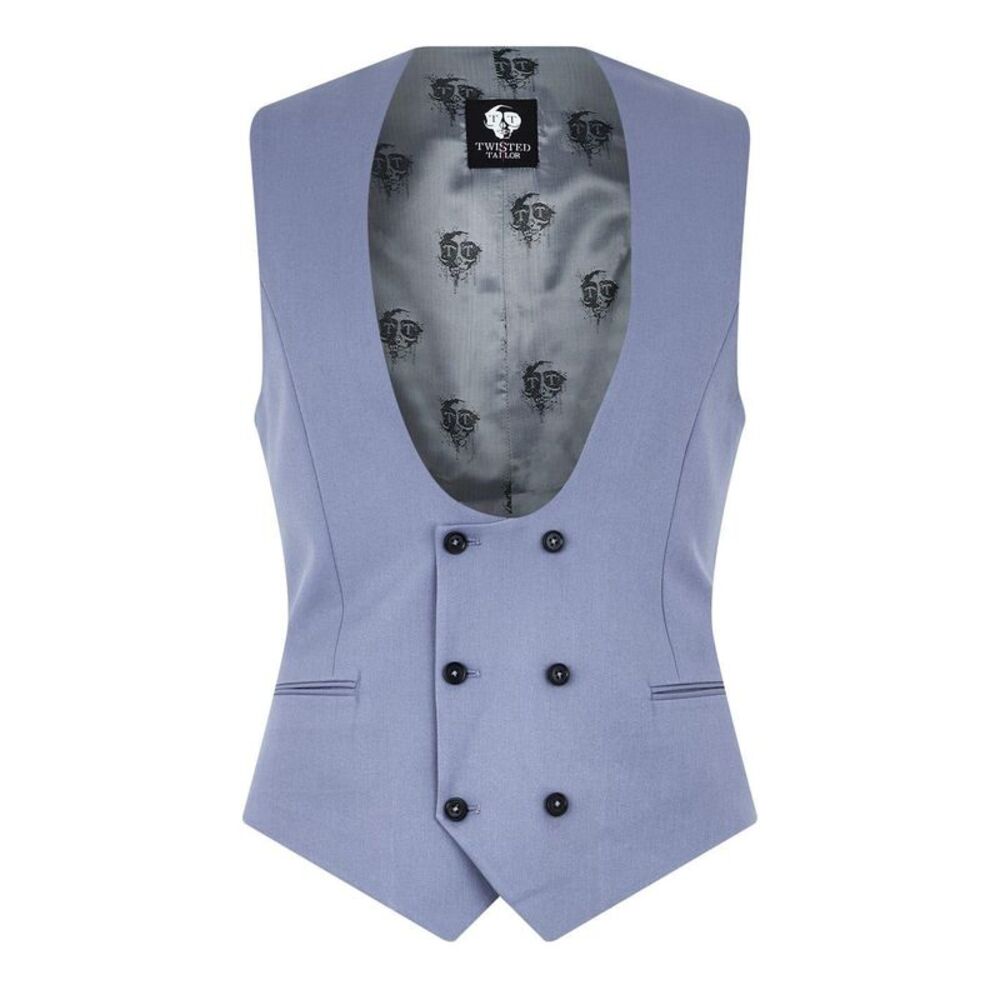 Twisted Tailor Mens Slim Vest / Cornflower Blue